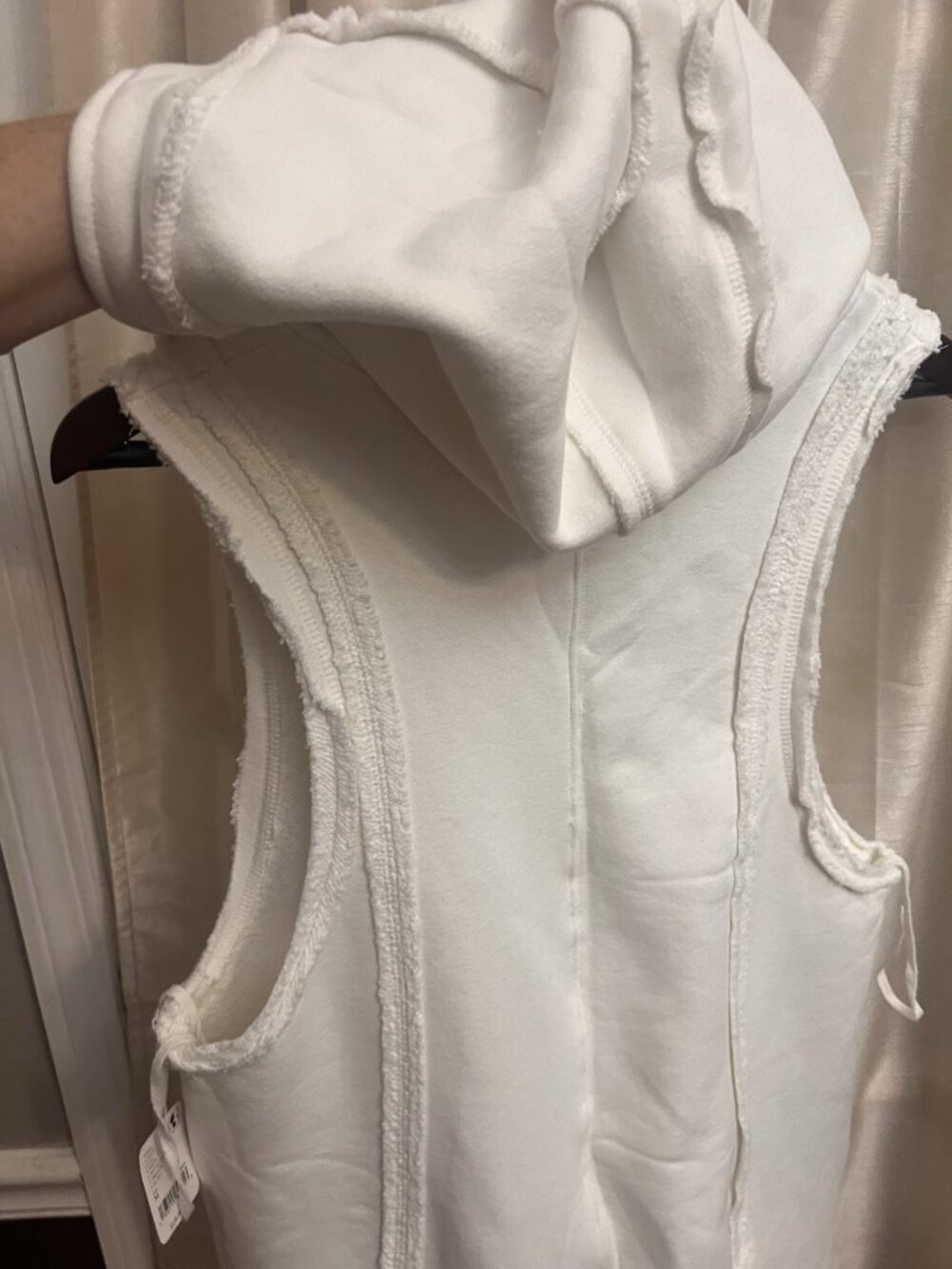 FP Movement Free People Athleisure White Fleece Hooded Jumpsuit Romper Medium. N - Picture 6 of 9